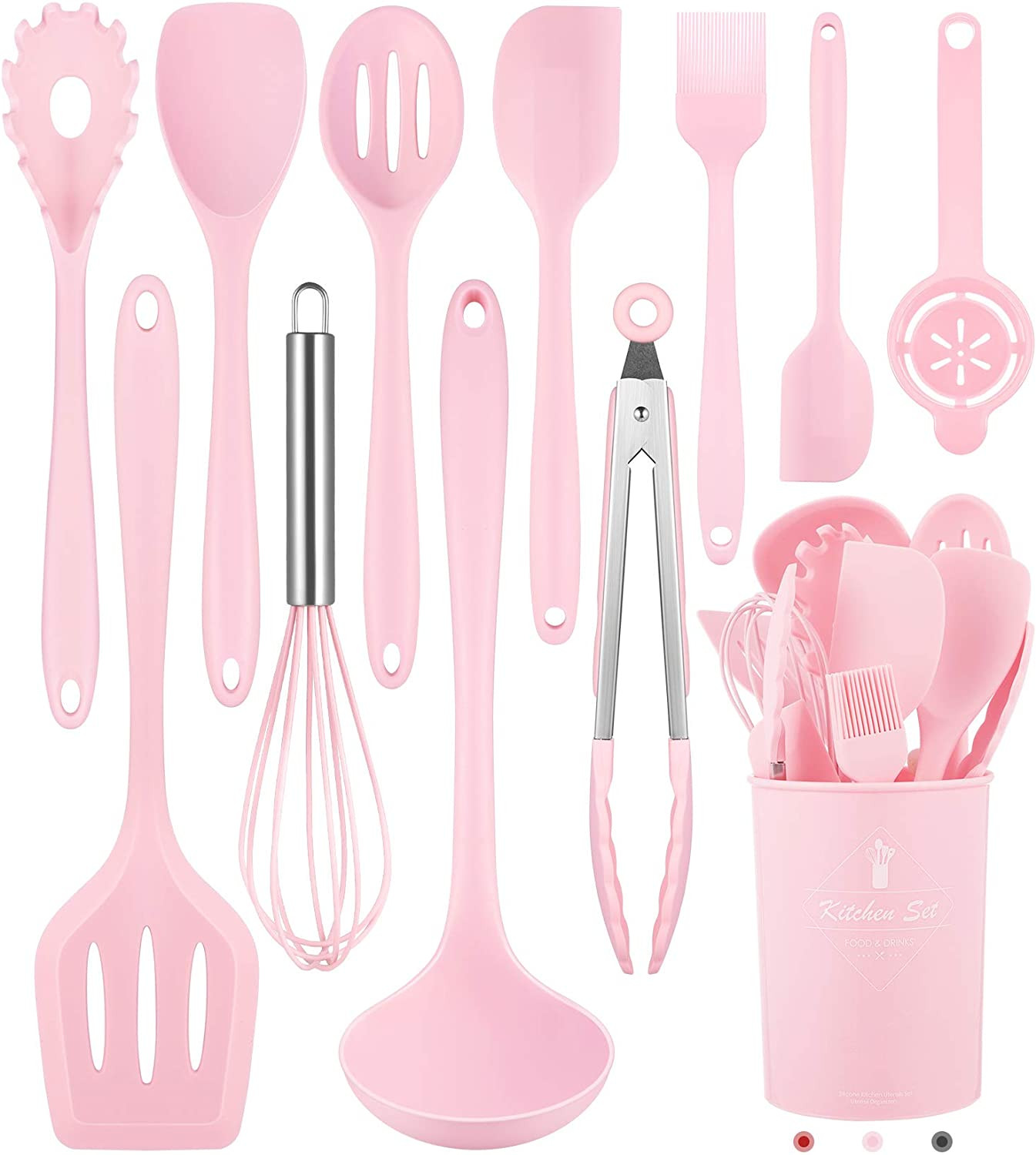 Kitchen Utensils Set-12 Pieces Silicone Cooking Utensils Set (Dishwasher Safe) 3 gallery