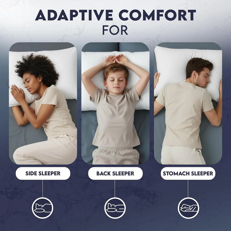 Utopia Bedding Down Alternative Bed Pillows for Sleeping Queen Size (White), Set gallery
