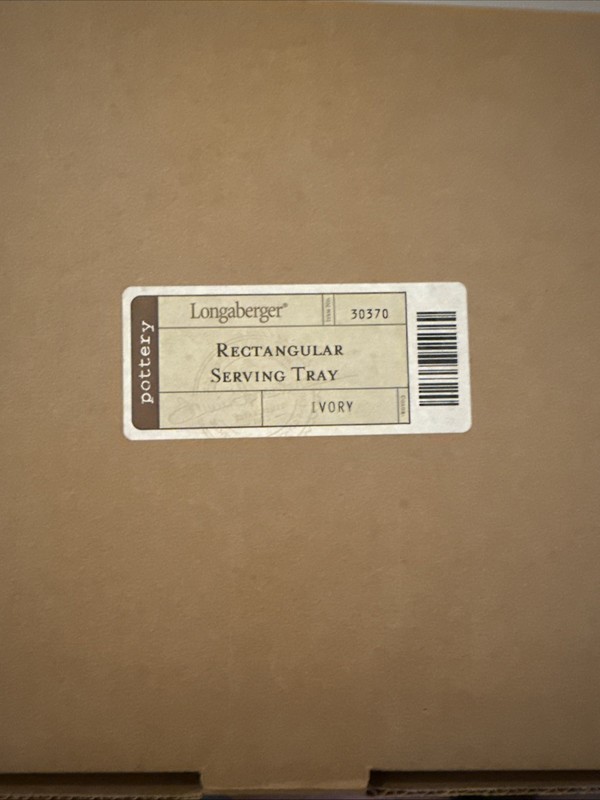 Longaberger Rectangular Pottery Serving Tray Heirloom Ivory 30370 NIB gallery