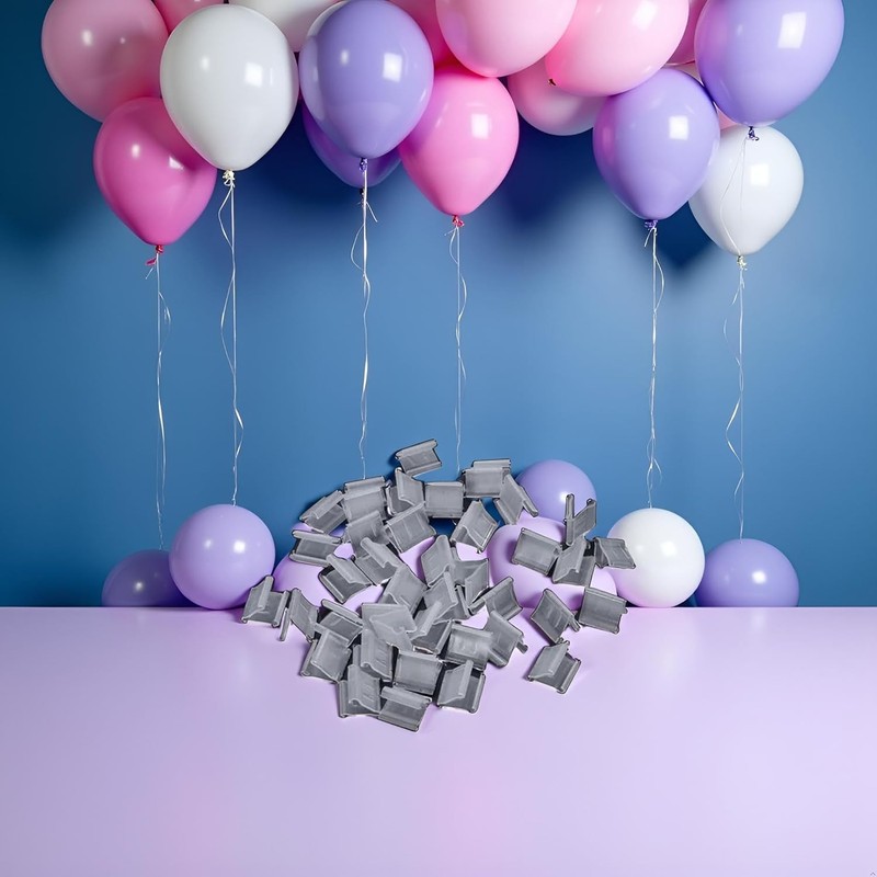 100 Pcs Transparent V-Shaped Balloon Clips Party Wedding Decoration Seals gallery