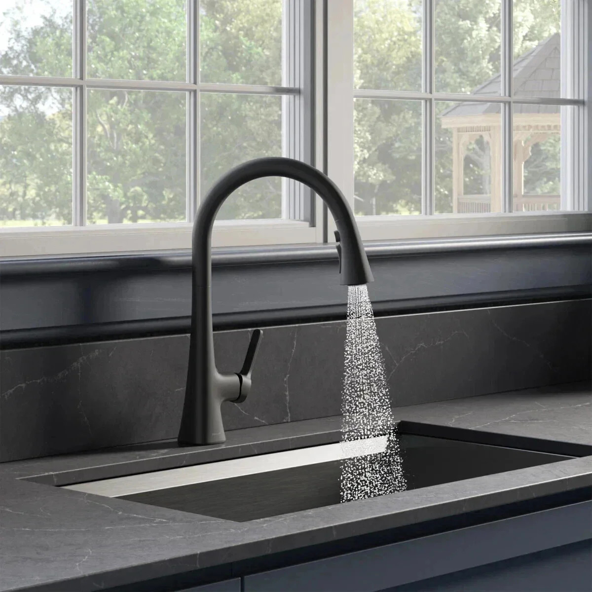Kohler Guild R33912-BL-AA Pull Down Kitchen Faucet Matte Black OEM Hardware Sets gallery