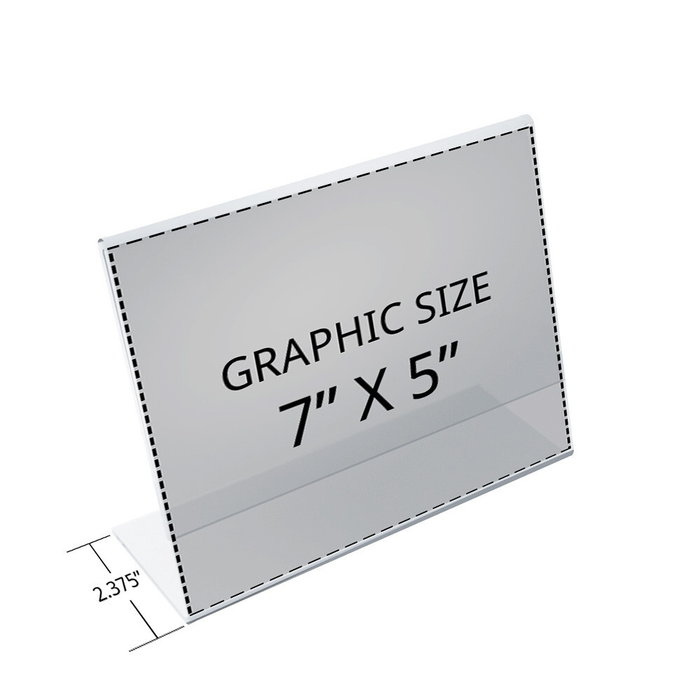 Azar Displays Angled L-Shaped Frame 7"x 5''High, 10-Pack gallery