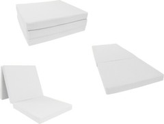 Shikibuton Trifold Foam Beds, Foldable Mats, Cushions, Seats 3x27x75, White