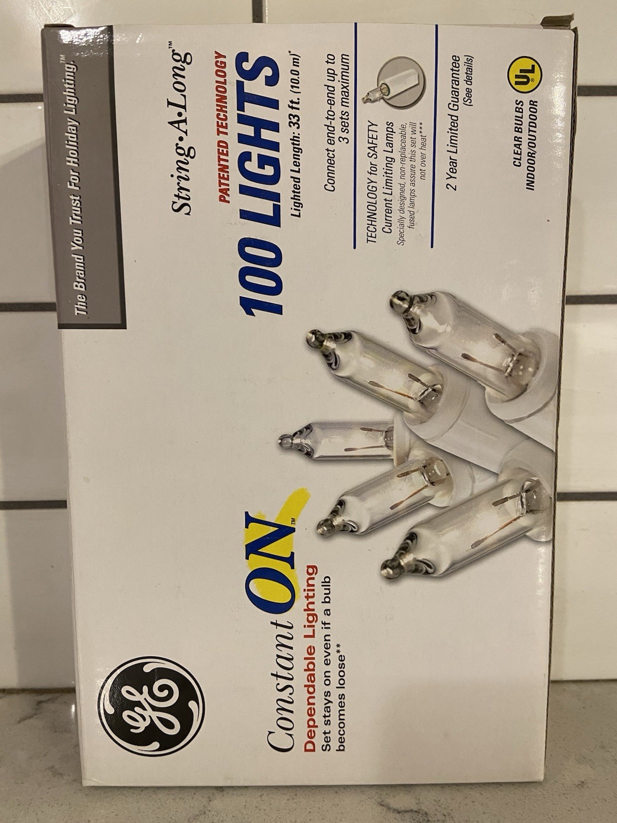 NEW IN BOX ~ GE 100 White / Clear Constant ON Christmas Dependable Lighting gallery