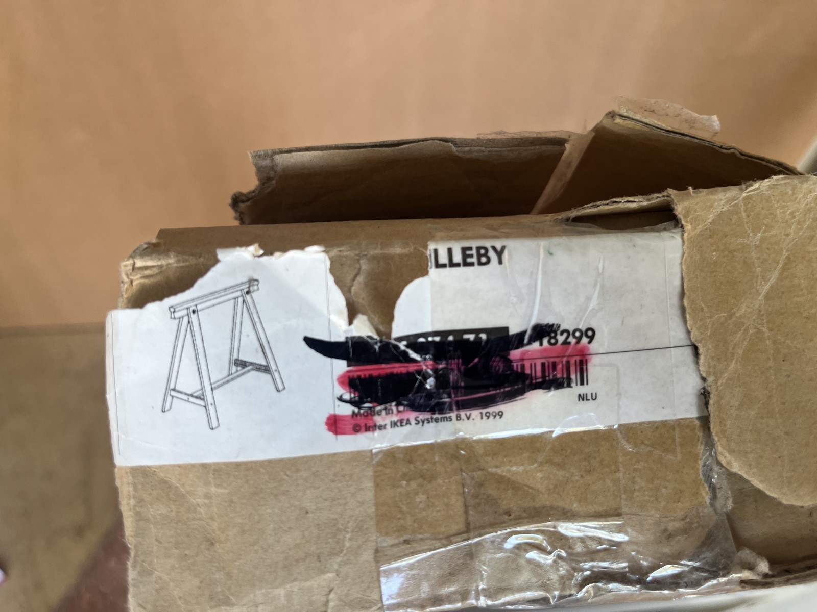 (1) Ikea Vika Lilleby Wood Trestle Table Leg 501.074.71 NO HARDWARE gallery