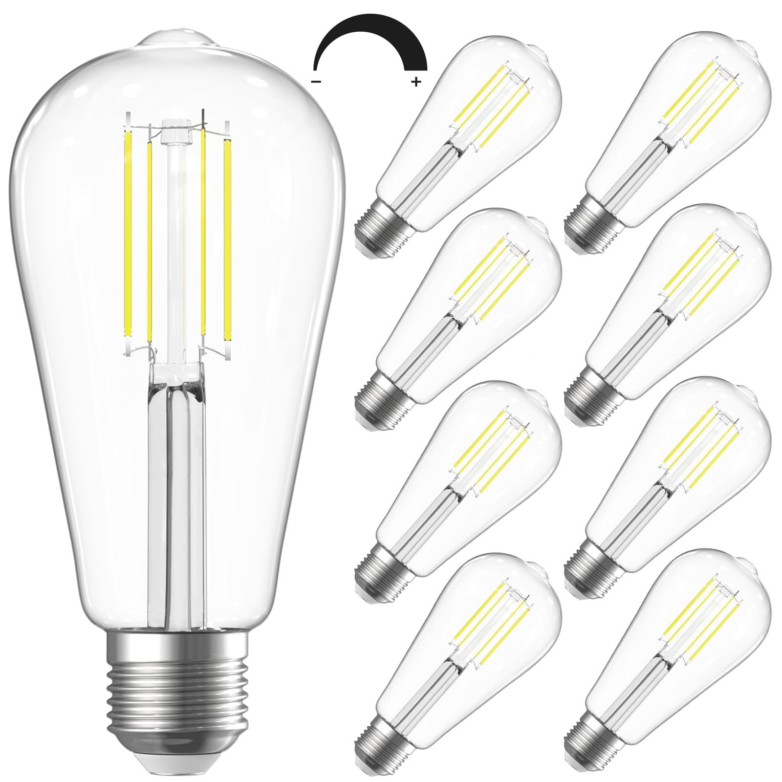 Shinestar Dimmable Edison Bulbs 6W Equivalent 60W Bright Daylight White 4000K gallery