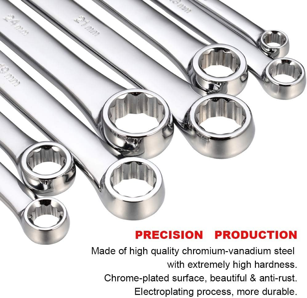 Extra Long Double Box End Wrench Set Chrome Vanadium Steel Aviation Wrenches ...