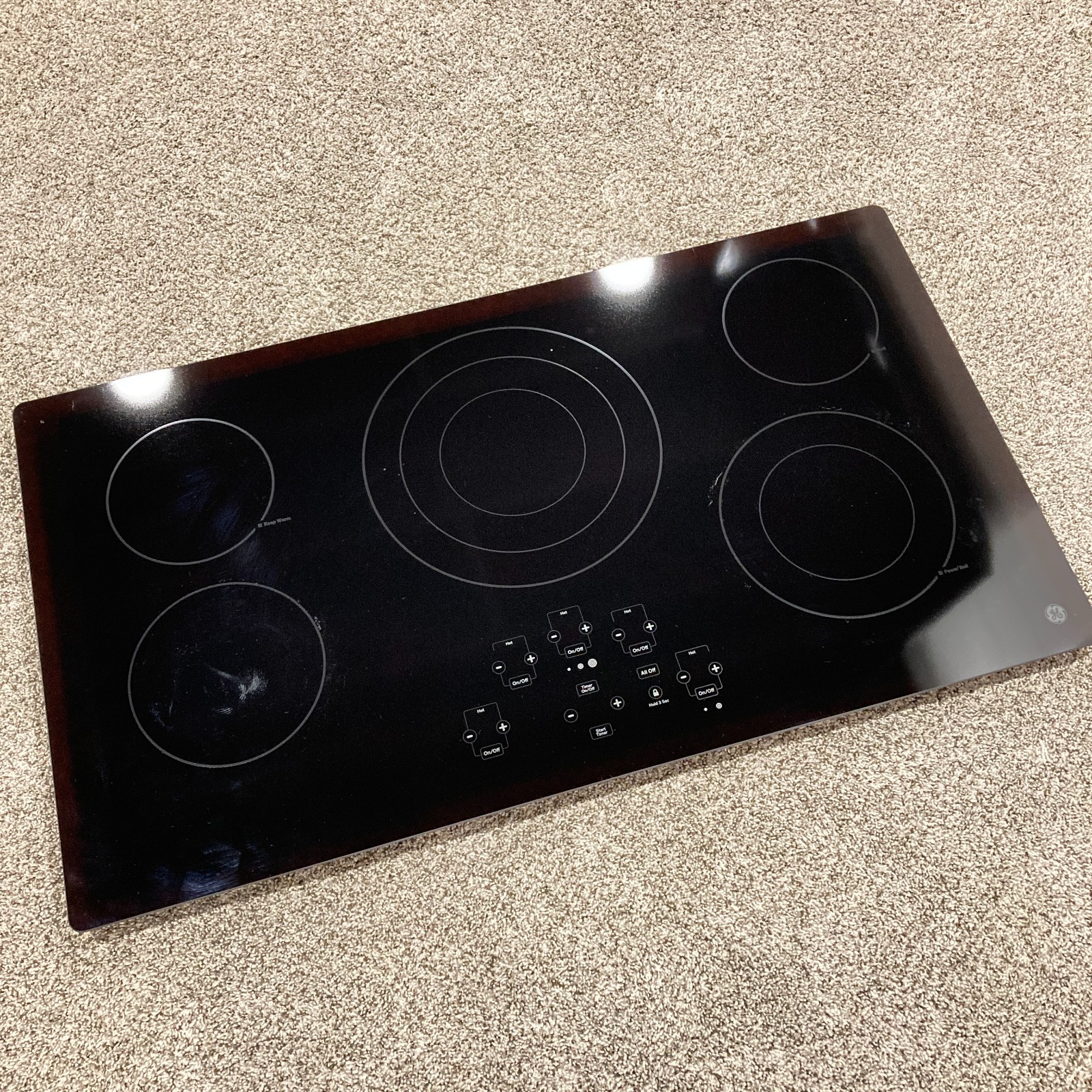 GE OEM Electric Cooktop Touch Control Black Glass Top & UI Assembly WB62X26844 gallery