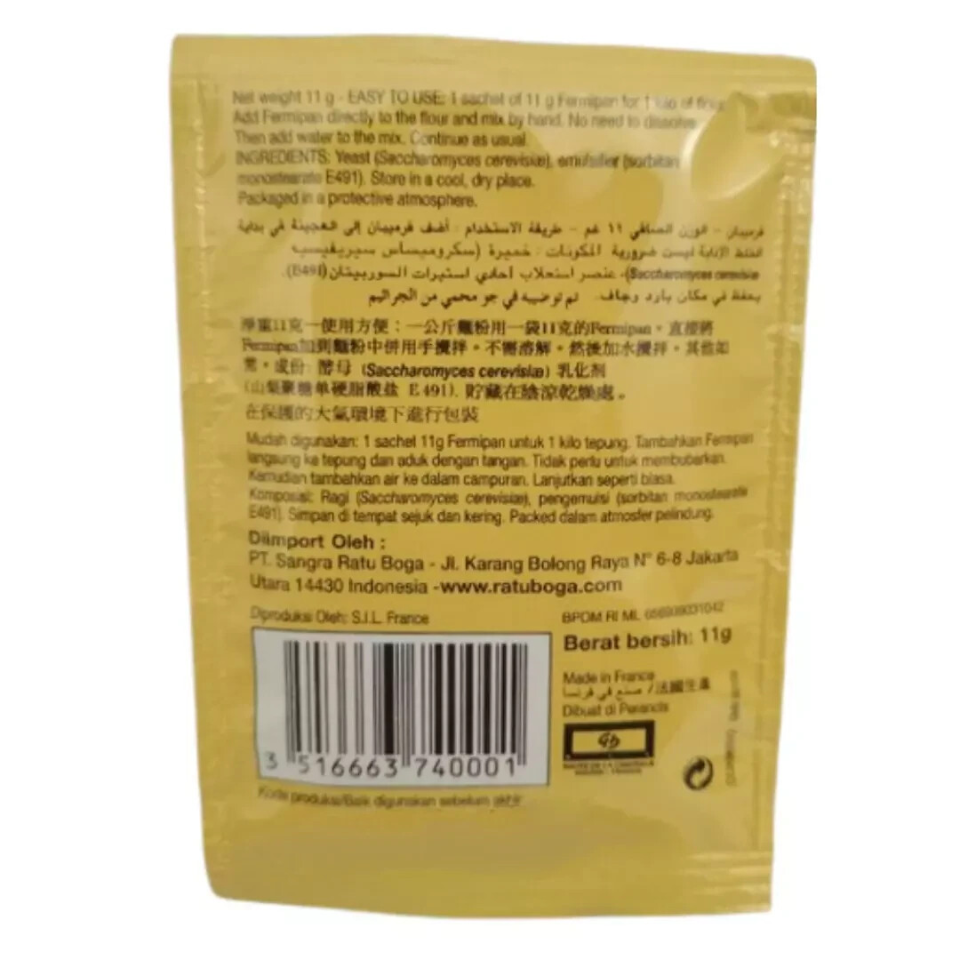 Fermipan Red Instant Dried Yeast For Fresh Baking Bakery Bread Bakers 4 sachets gallery