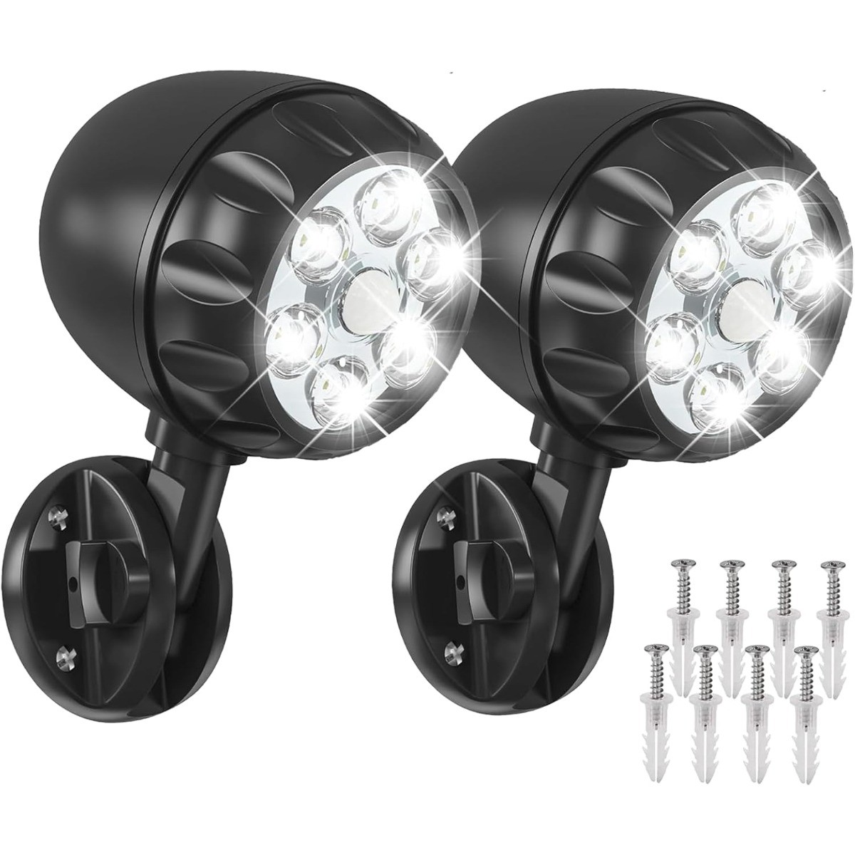 2 Pack Battery Operated Motion Outdoor Lights 6 LEDs 800 Lumen Wall Mount Light gallery