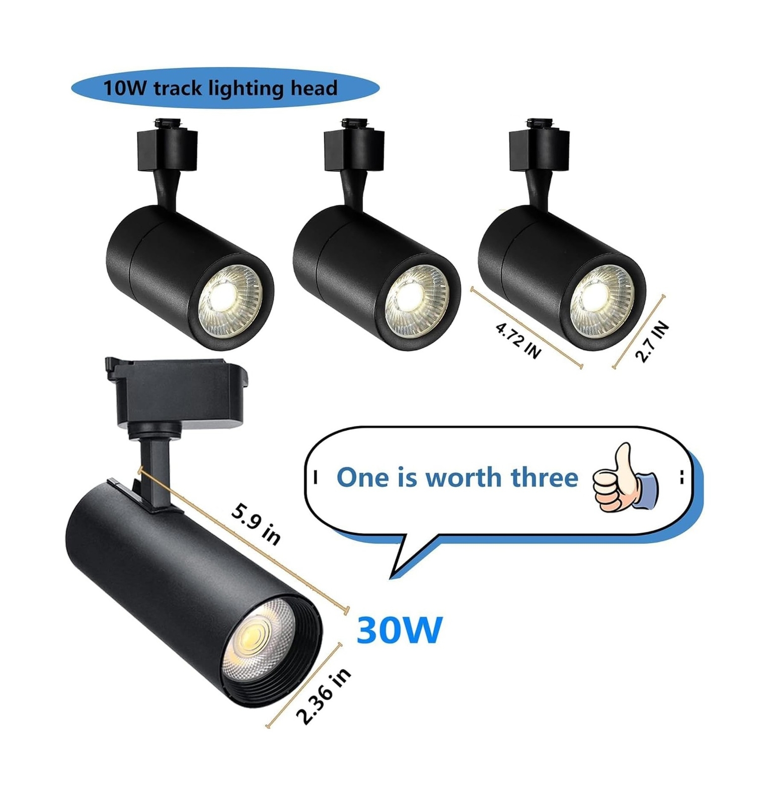 H Type LED Track Lighting Kit, No Flicker, 12-Light 25W 2700lm Track Lighting... gallery