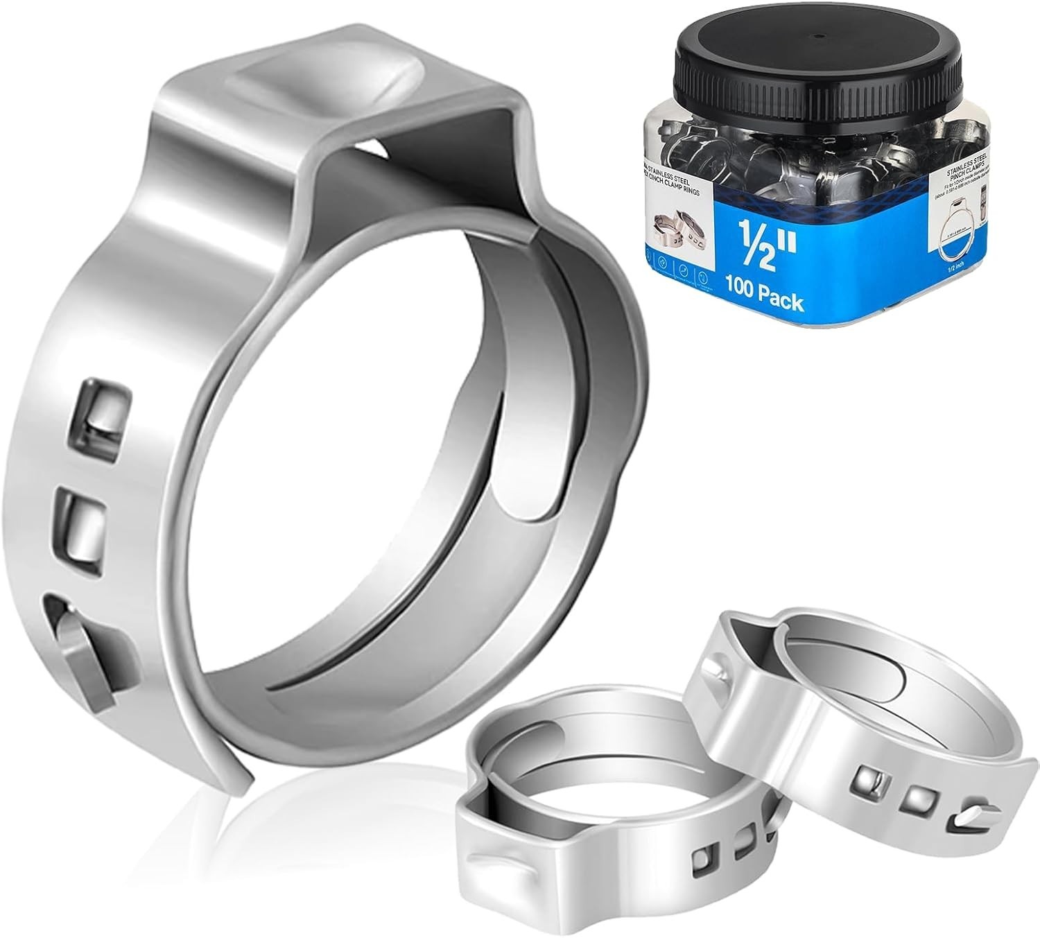 100-PCs 1/2 Inch PEX Crimp Ring, Premium 304 Stainless Steel 1/2 INCH 100 PACK gallery