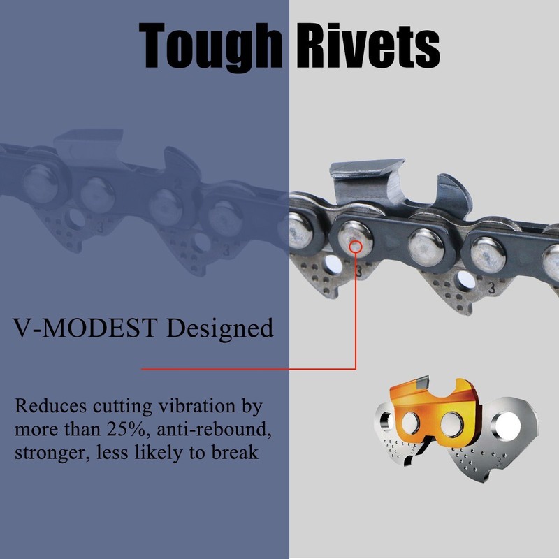 V-MODEST Chainsaw Chain 36'' Full Chisel 3/8 .050" 114DL For STIHL gallery