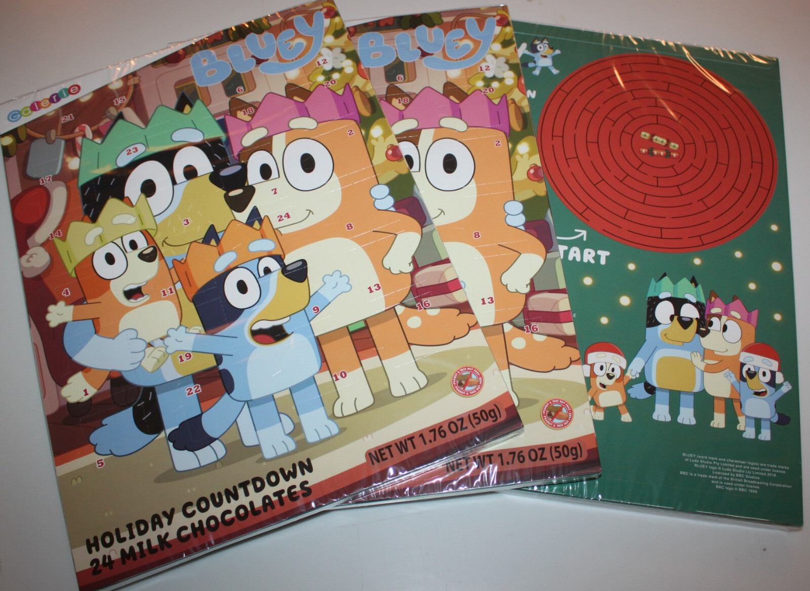 Bluey Holiday (3-PACK) Countdown Calendar Galerie 72 Milk Chocolates BB 08/2026 gallery
