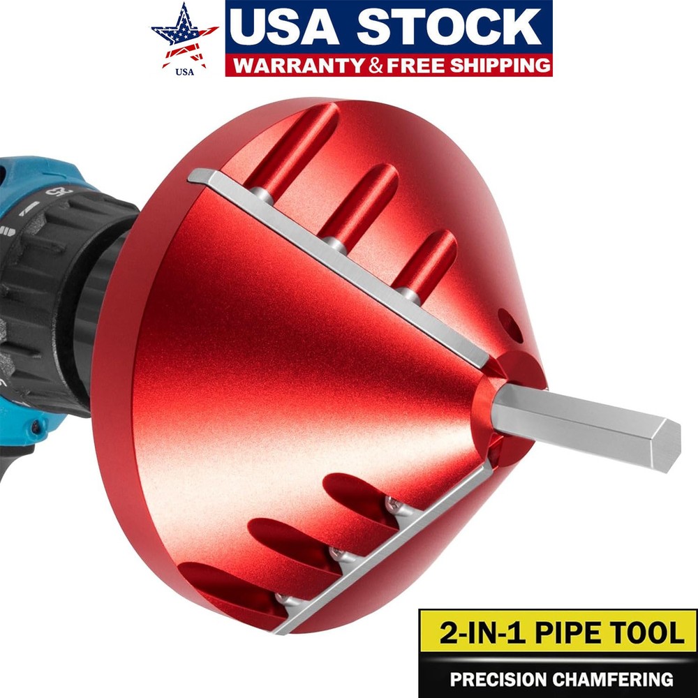 2 in 1 PVC Deburring Tool, Inner-Outer PVC Chamfer Tools for PVC/ABS/PP/PE Pipe