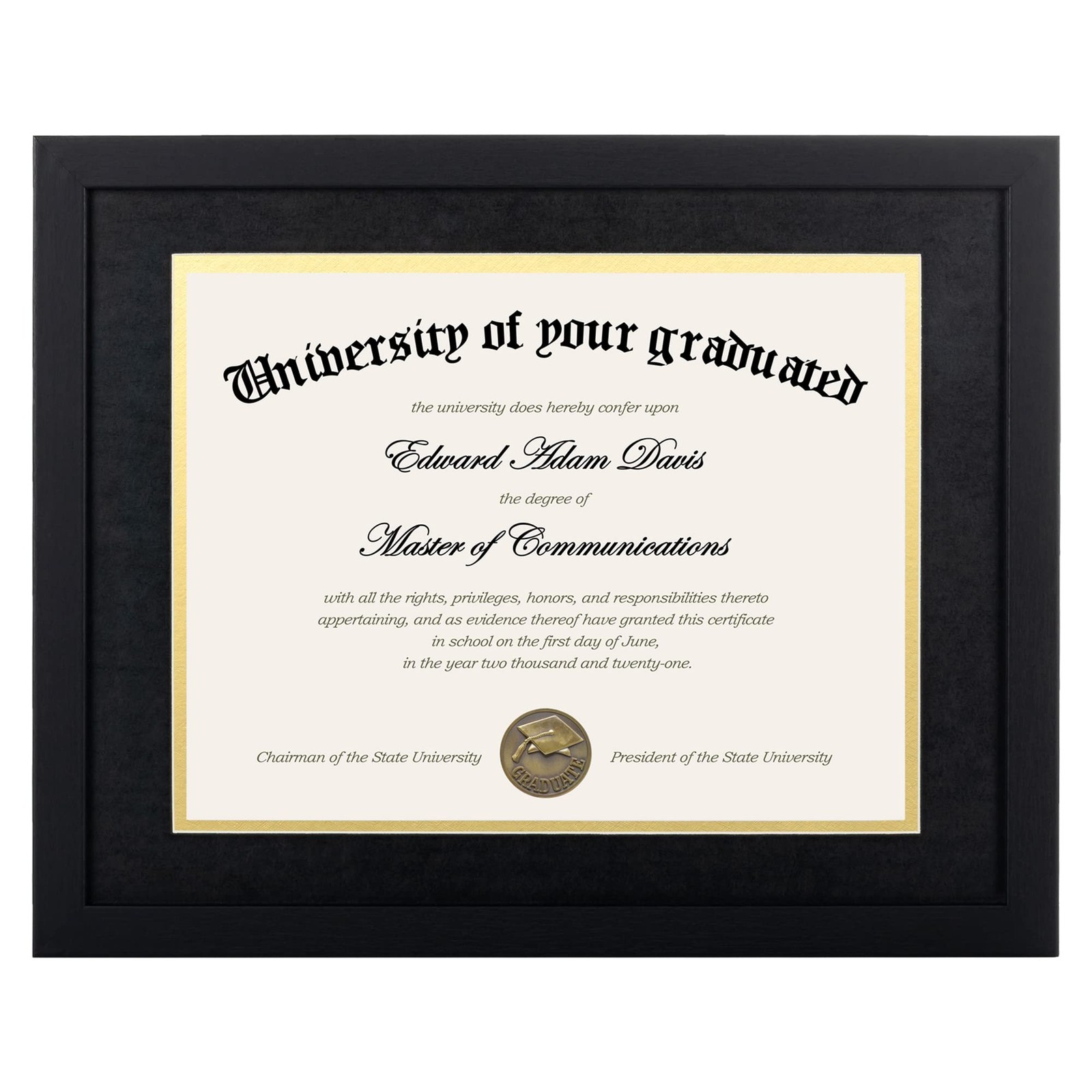 11X14 Diploma Frame Certificate Degree Document Frame with High Definition Glass gallery
