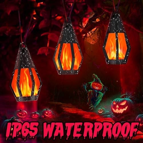 Solar String Lights for Outside, 21Ft Patio Lights with 10 Flickering Flame Ligh gallery