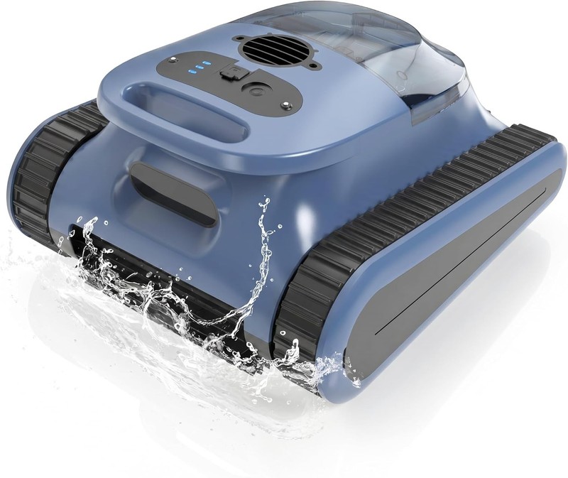 Cordless Robotic Pool Cleaner with Sonar Navigation 180 Min Battery Gray gallery