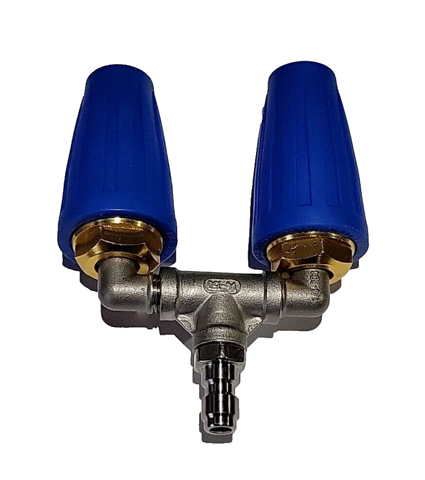 High Pressure Washer Rotating Dual Turbo Nozzle Spray Tip 1/4 4000PSI 4-6GPM gallery