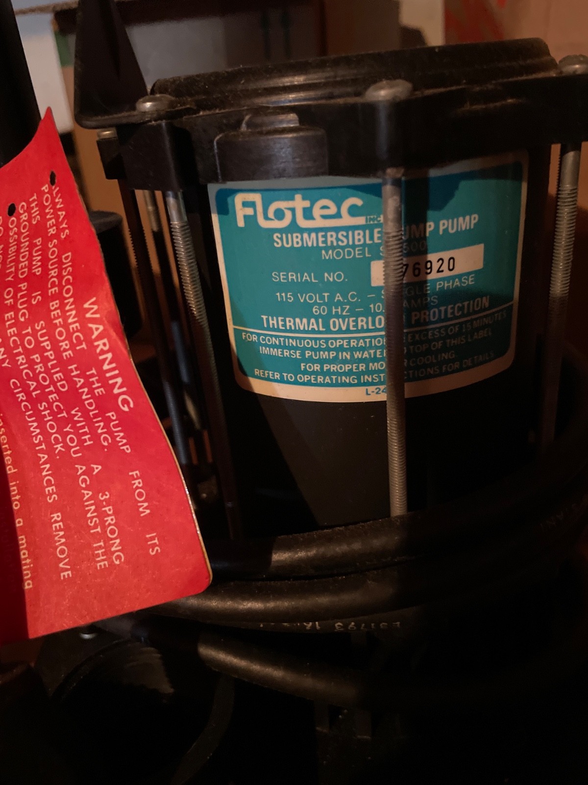 Flotec Submersible Sump Pump 1/3 HP Model S2500 gallery