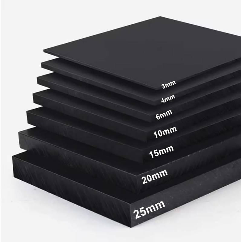 PP Polypropylene Black Plastic Flat Board Plate PVC Engineering Sheet Thick 10mm gallery