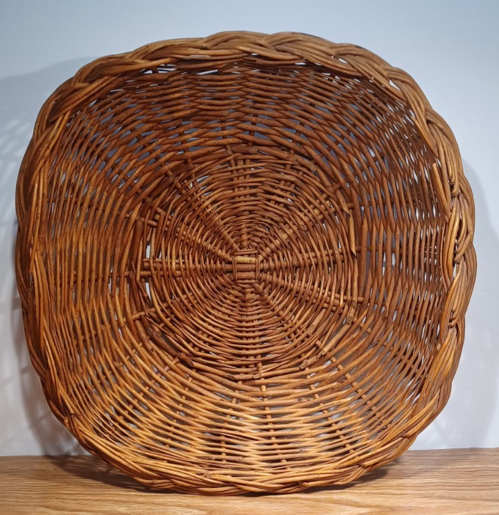 Large Wicker Bread Fruit or Floral Centerpiece Square Basket 3.5" Tall gallery