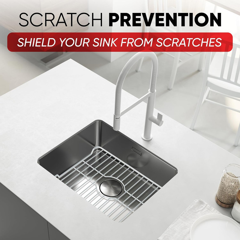 Sink Protectors for Kitchen Sink, Protective Metal Grid, 12X10.25X1 Inches, Blac gallery