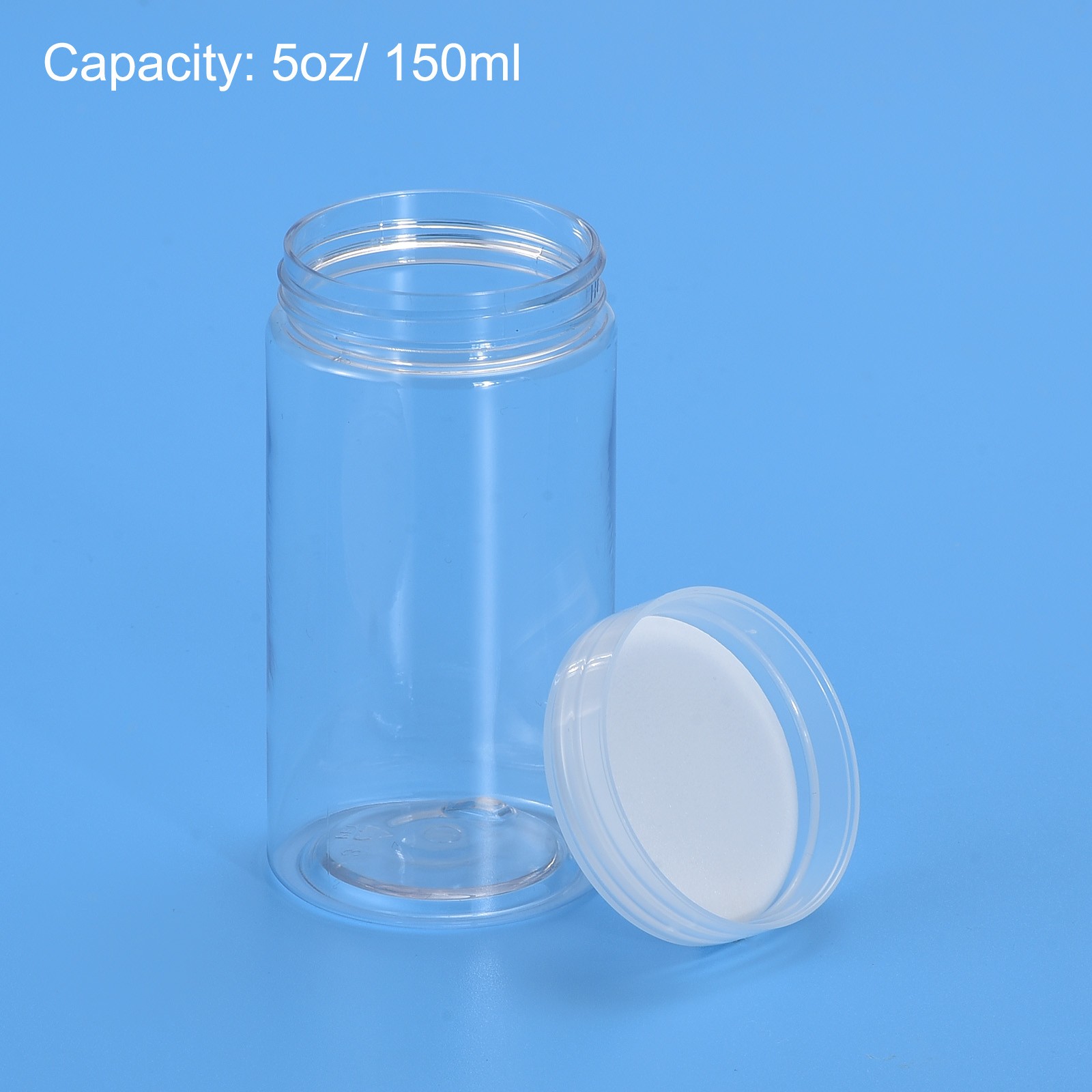 5oz/ 150ml Round Plastic Jars with Transparent Screw Top Lid for Storage 8Pcs gallery