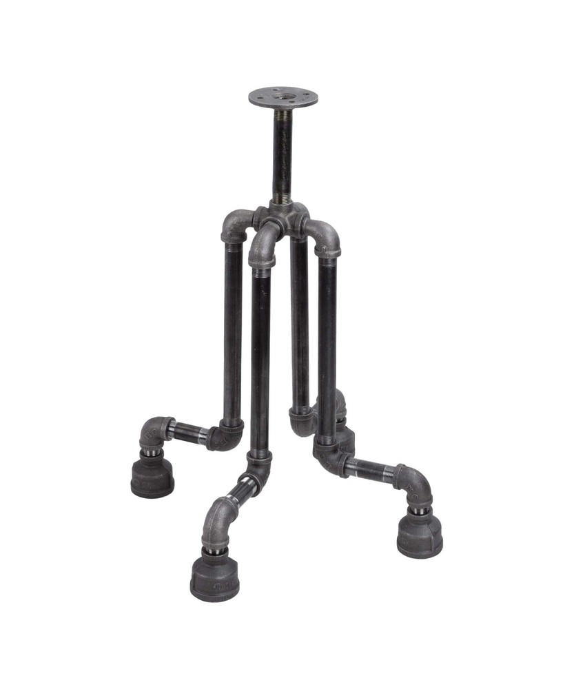 End Table Leg Set, Rustic Industrial Side Table Base Kit, Dark Grey Black Rou...