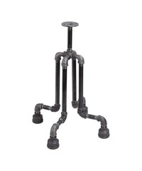 End Table Leg Set, Rustic Industrial Side Table Base Kit, Dark Grey Black Rou…