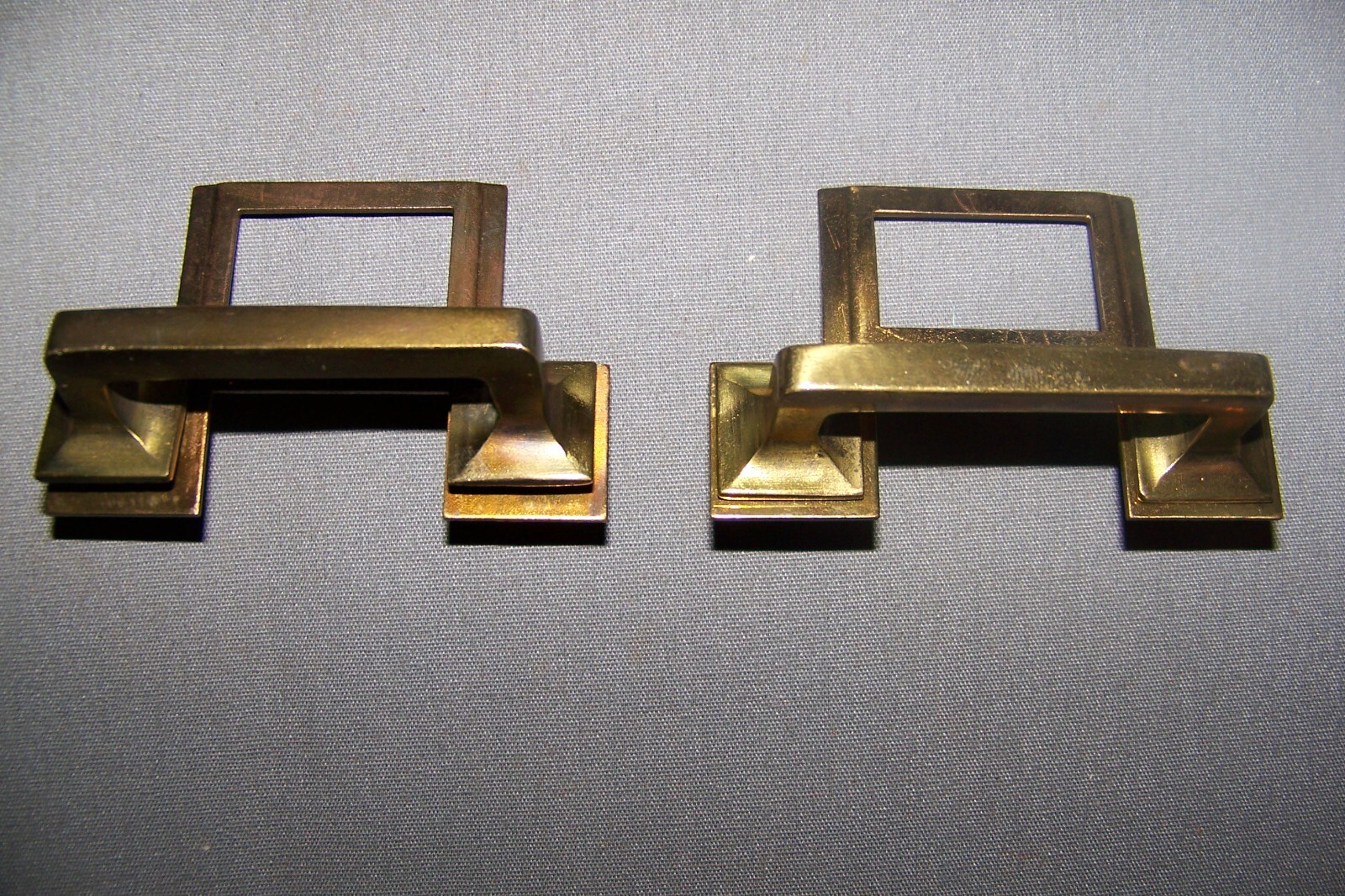 Two, Used, Vintage, Brass And Stamp Brass, Furniture Handles/Pulls - See Info gallery