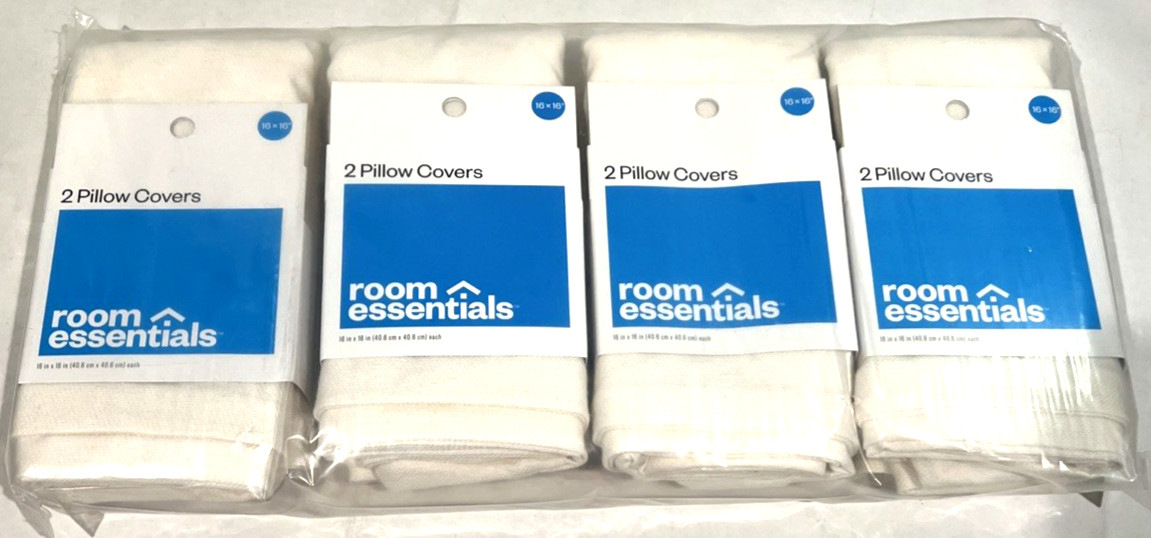 Room Essentials 16"x16" Pillow Cases Polyester/Cotton Blend (Pack of 8 Covers) gallery