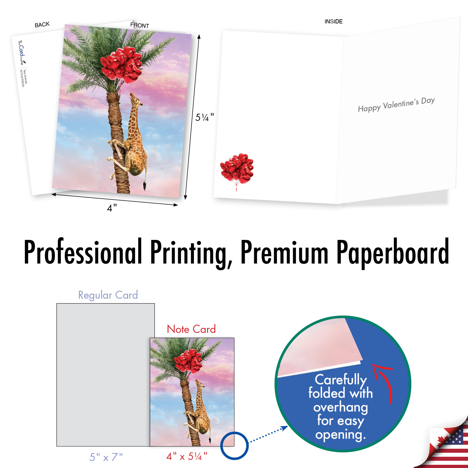 20 Asst'd Valentine's Day Cards Set 4x5.12" w/Envelope(10 Designs) Tree Animals gallery
