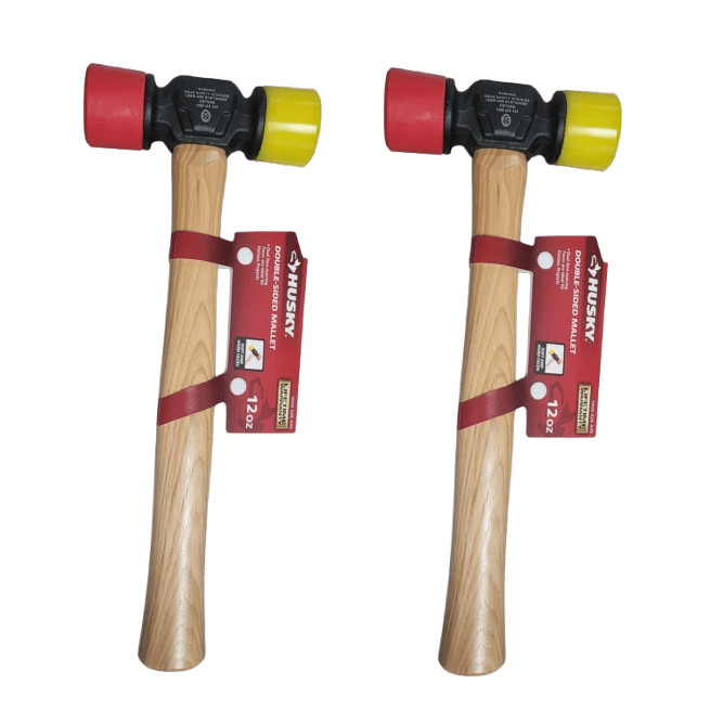 2-PACK Husky 12 oz. Hickory 2-Sided Soft Face Mallet gallery