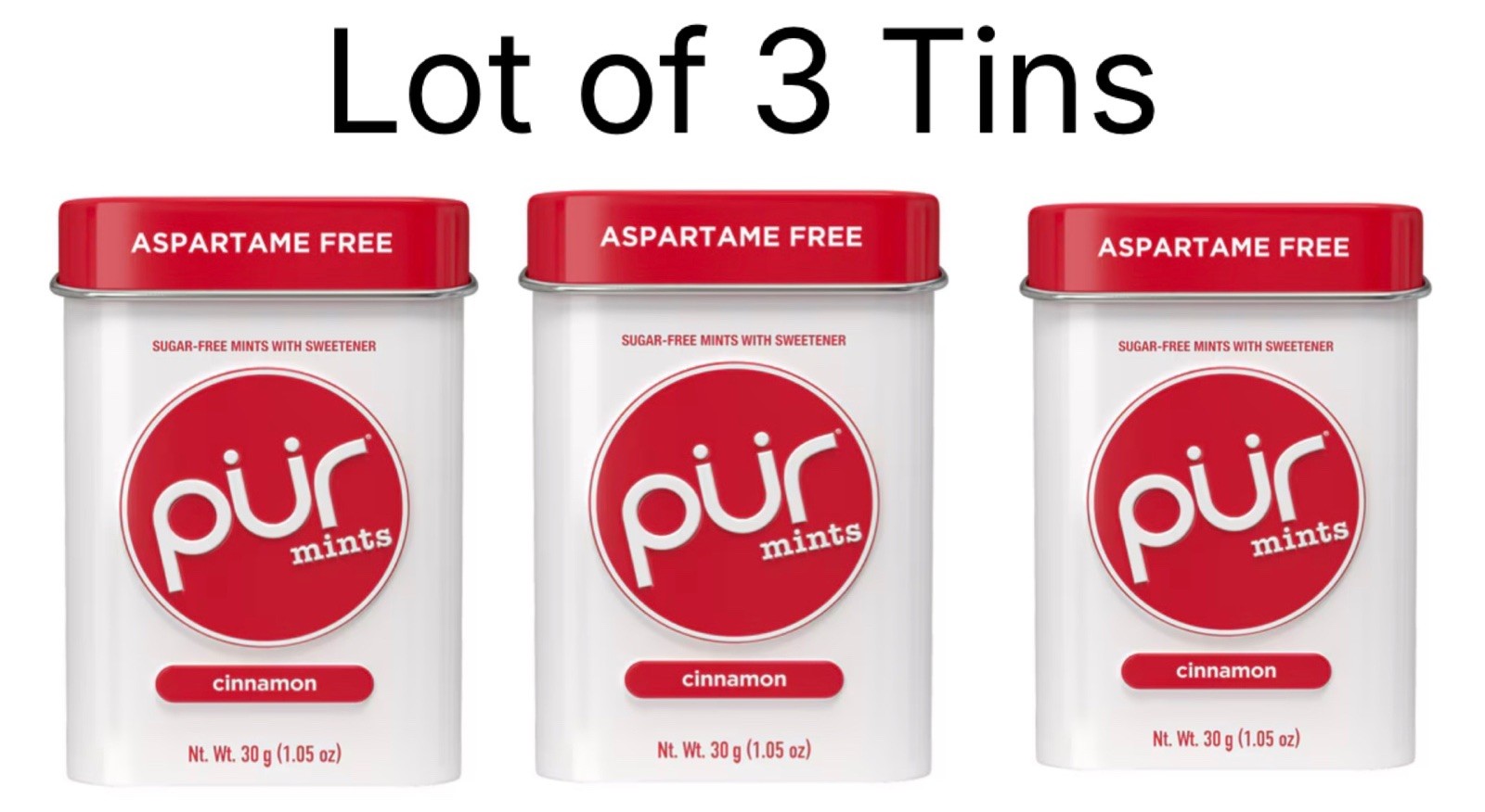 3’ Pur Mints Cinnamon Sugar Free & Aspartame Free 1 oz Each/3 Oz Total EXP 07/27 gallery