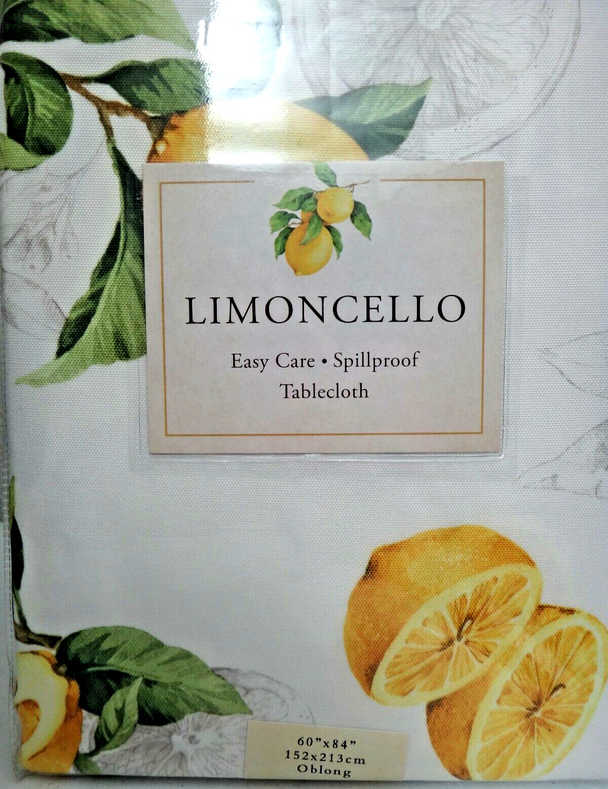 Limoncello Easy Care Yellow Lemon Oblong Tablecloth 60" x 84" / 152 cm x 213 cm gallery