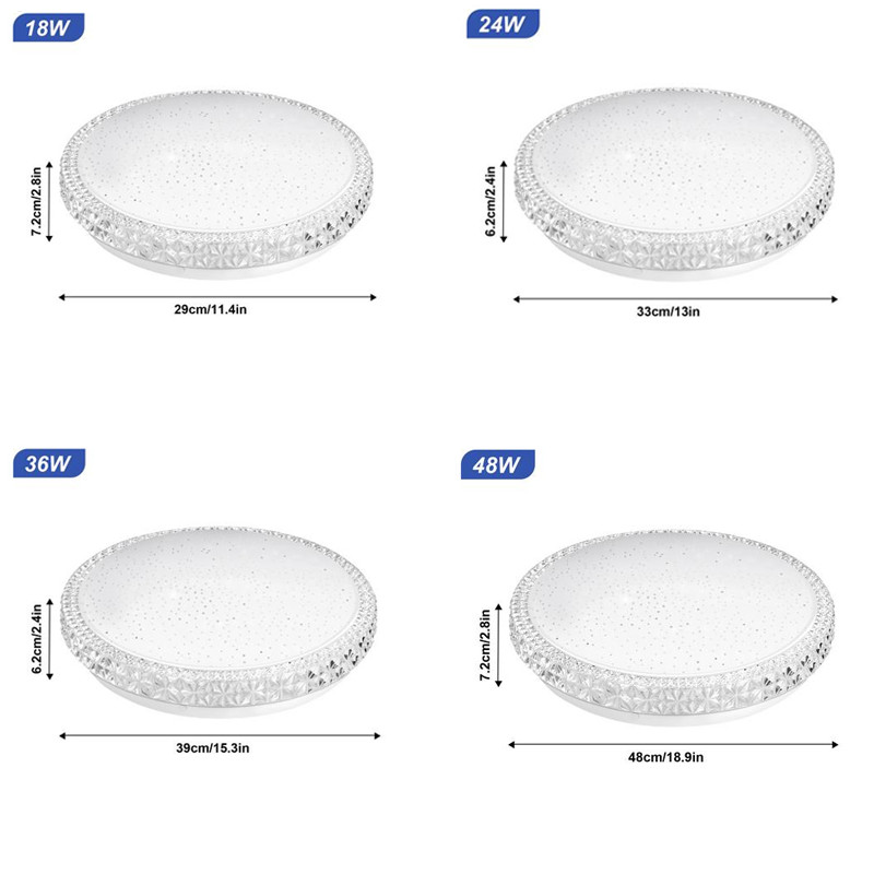 18/24/36/48W LED Flush Mount Ceiling Light Ultra Thin Round Star Dot Lampshade gallery