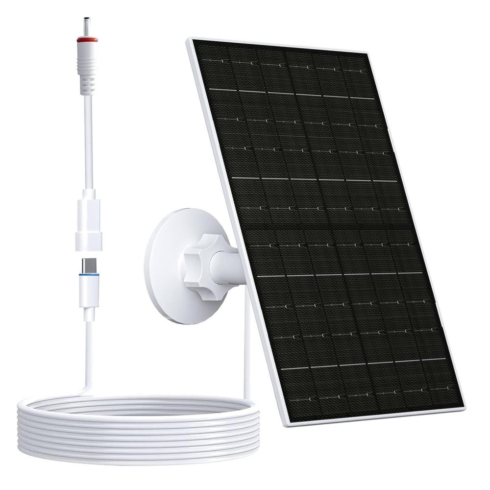 7W Solar Panel for Ring Security Camera Waterproof USB-C Adjustable Mount