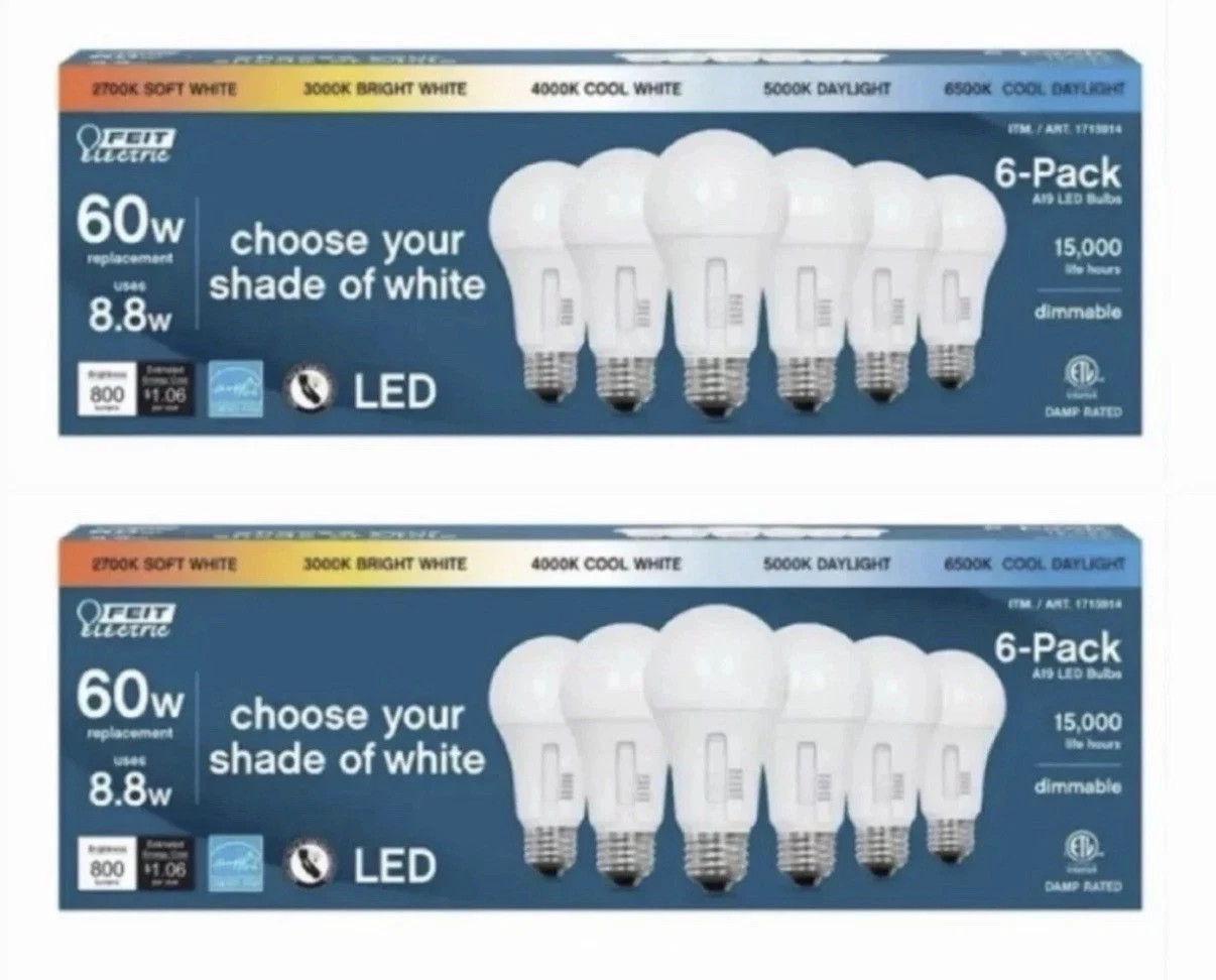 12 Pack NEW Feit Electric LED BR30 5-Color Choice 65W Eq 750 Lum gallery