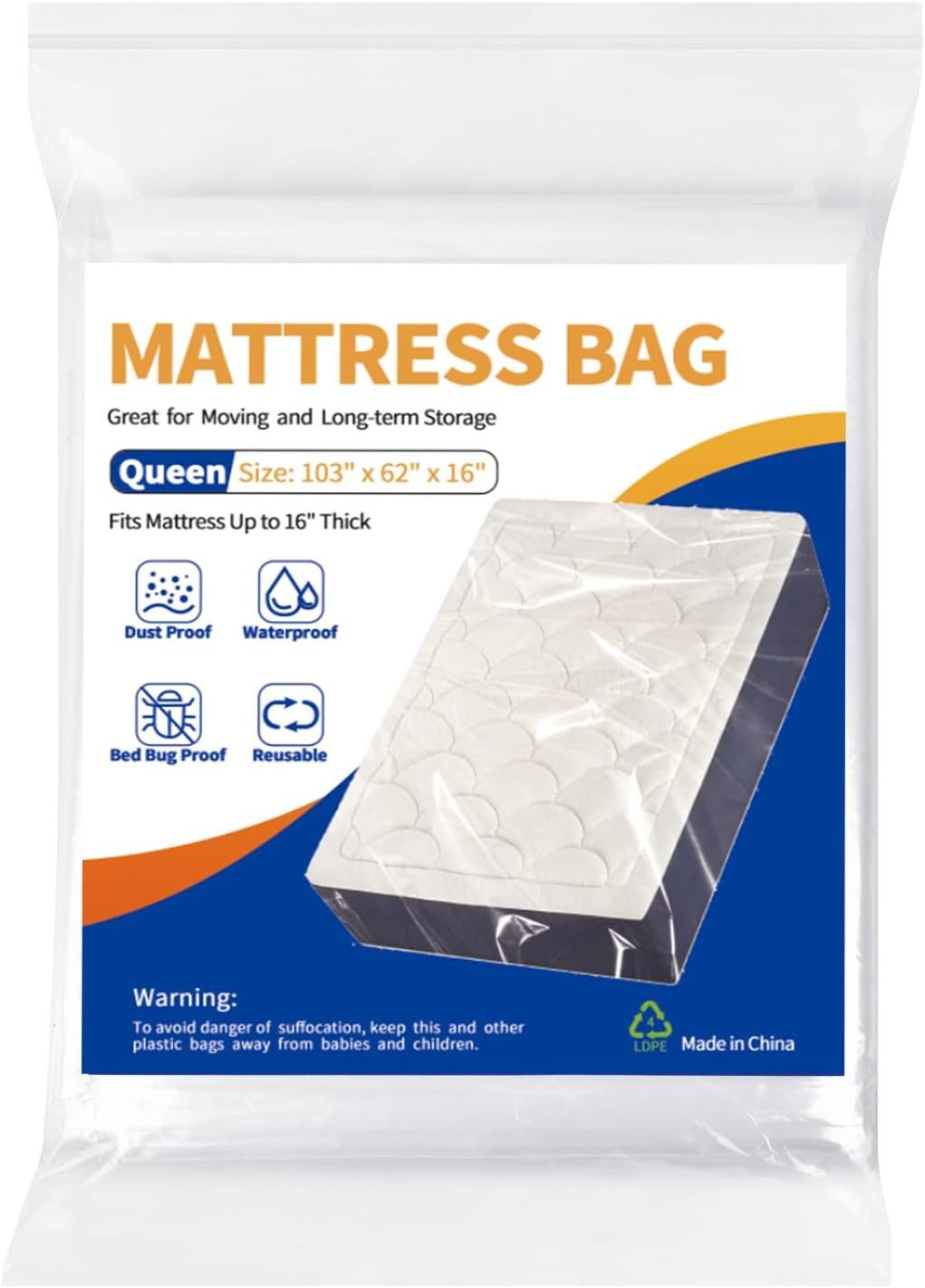 Mattress Moving Bag Waterproof Heavy Duty Twin Full Queen King Storage Cover gallery