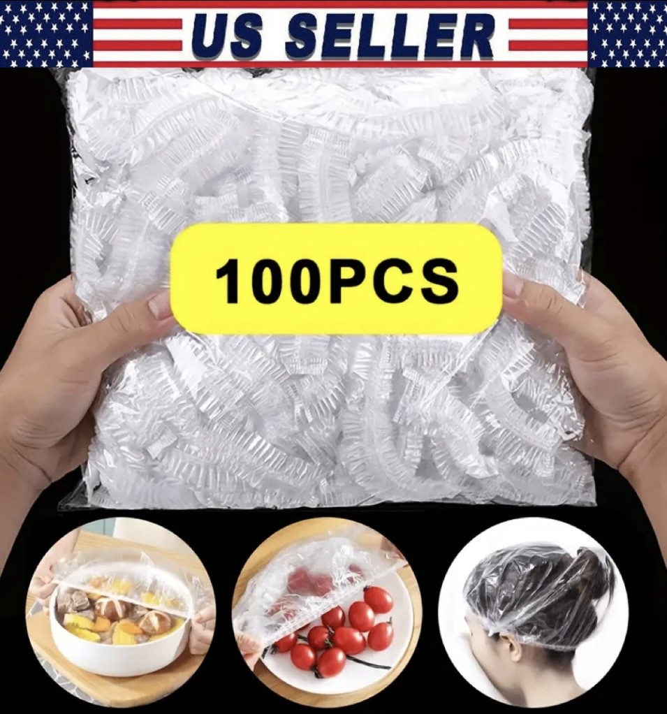 100Pcs Transparent Plastic Wrap for Fruits, Bowls, Cups - Ideal for Kitchen Use gallery