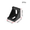 8pcs 40x40mm Inside Corner Bracket for 4040 Series Profile Gusset Slot 8mm Black gallery