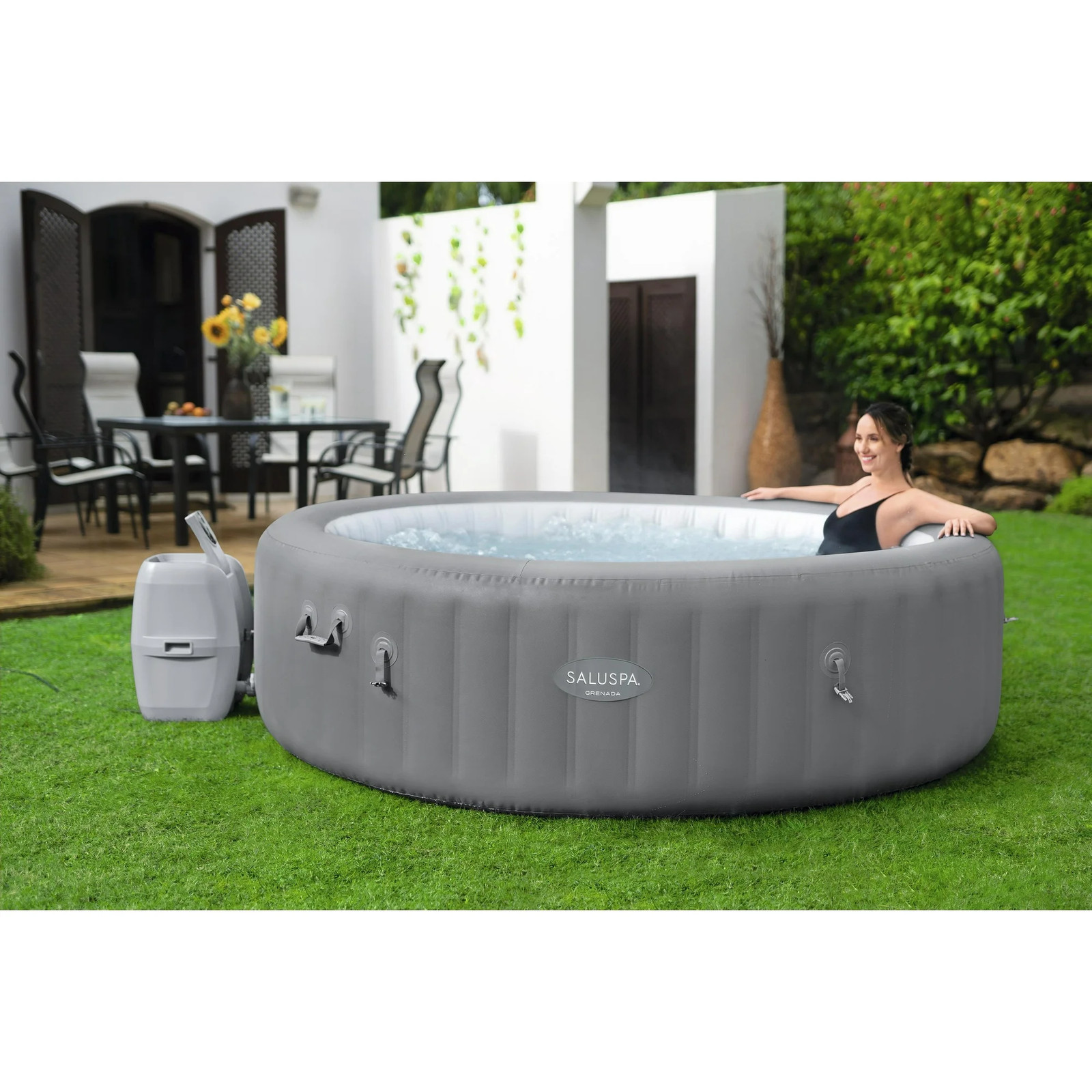 SaluSpa 60244E Grenada AirJet Inflatable Circle Hot Tub Spa 6-8 Person with Pump gallery