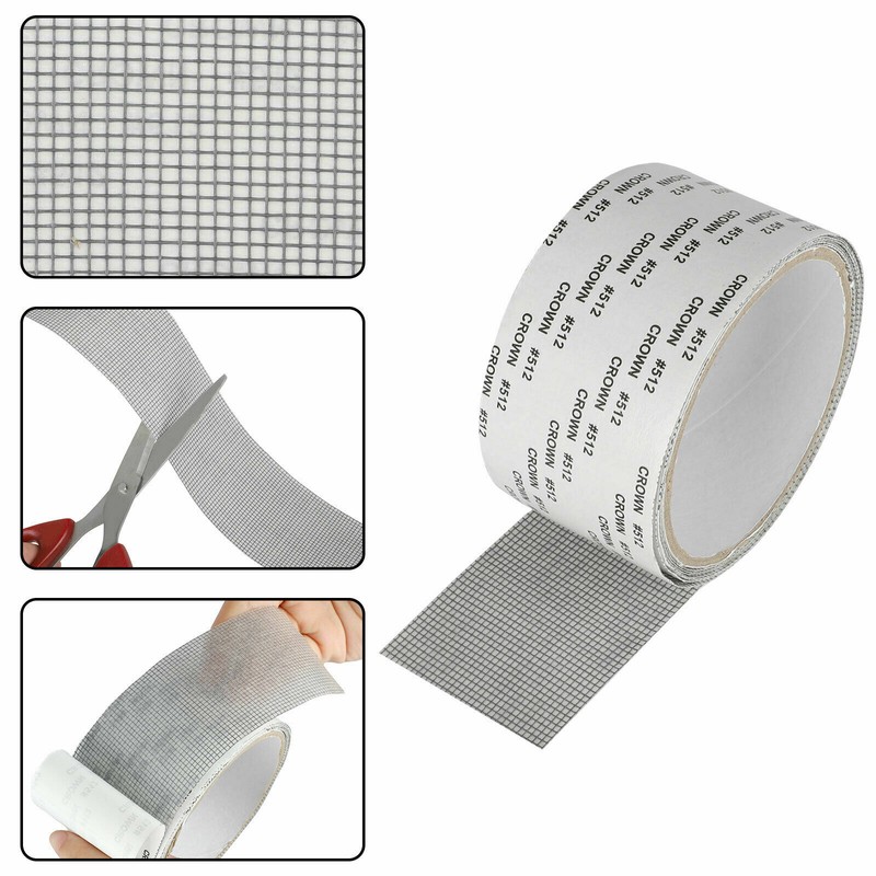Screen Patch Repair Kit Window Repair Tape Fiberglass Covering Mesh Tool 5*200cm gallery