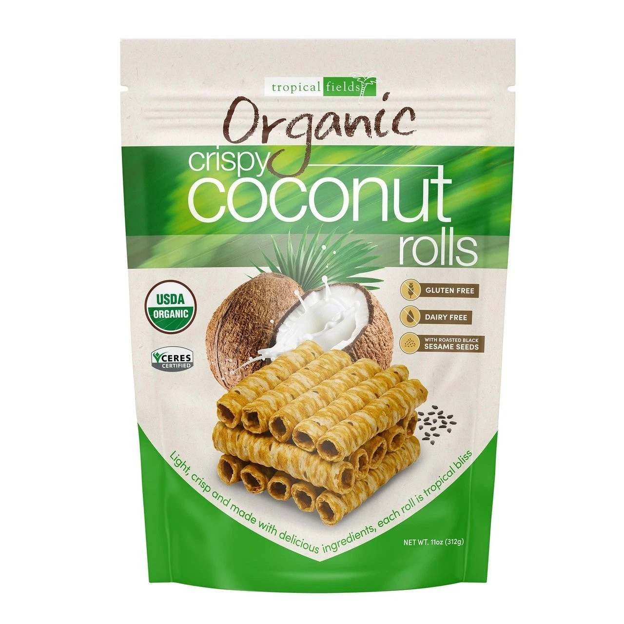 Tropical Fields Organic Crispy Coconut Rolls 11oz (3 Pack) Gluten-Free Snack gallery