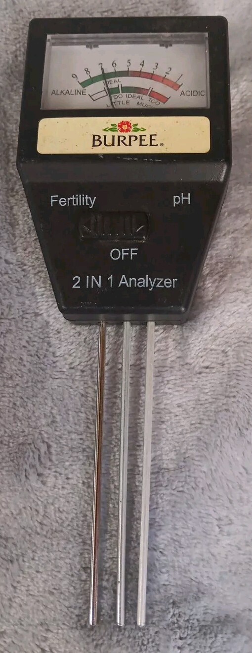 Burpee Electronic Soil Tester pH Fertility No Batteries Required Open Package gallery