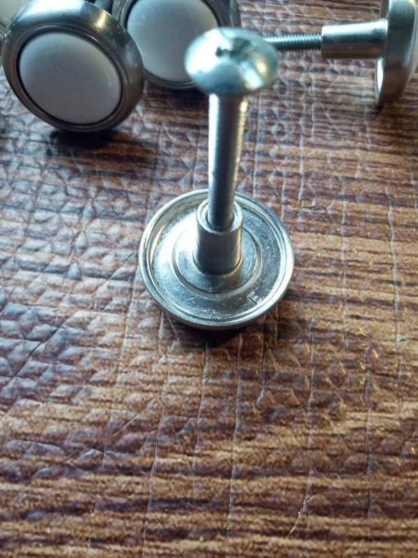 Drawer Cabinet Pulls White Ceramic/Silver Tone Metal W/Screws Set Of 20 gallery