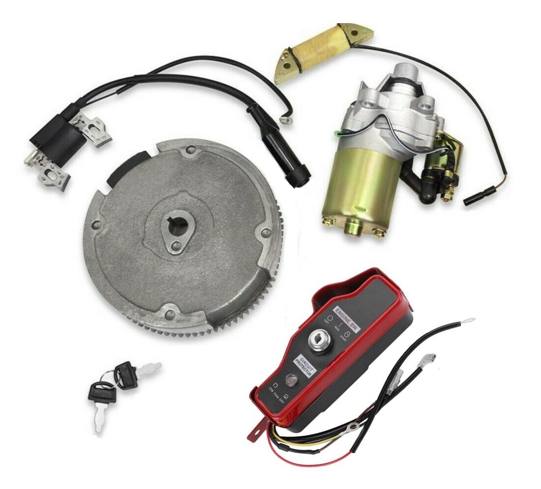 Electric Start Kit Starter Motor Charging Coil Flywheel Fits Honda 13HP GX390 gallery