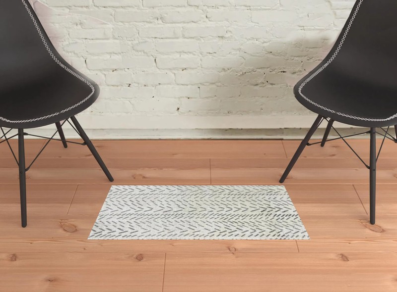 2' X 3' Taupe Abstract Machine Tufted Area Rug With UV Protection gallery