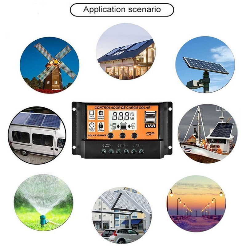 100A MPPT Solar Panel Regulator Charge Controller Auto Focus Tracking 12/24V US gallery